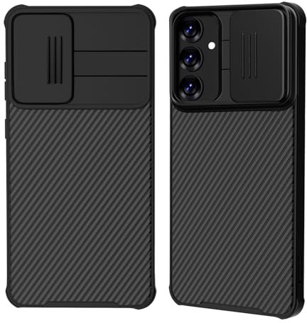 XTCASE Coque pour Samsung Galaxy S25 5G, Protection Caméra Étui avec Ultra Mince Coulisse Cache Objectif, Plastique Dur Housse Arrière Anti-Rayures Antidérapant - Noir