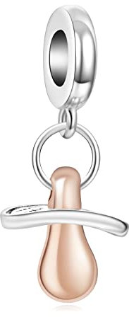Amuefer 3D Pacifier Dangle Charms pour Bracelets et Colliers, Argent Sterling Charme Saint Valentin Noël Anniversaire Bijoux Cadeaux pour Femme Fille Maman Épouse Amis