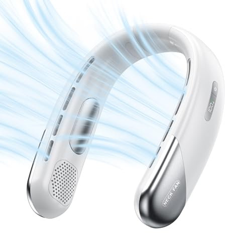 houscly Ventilador de cuello portátil personal de 6000 mAh, sin aspas, ventilador de cuello para aire acondicionado, ventilador portátil alrededor de tu cuello, manos libres, recargable, soplado,