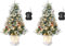 2Pack 90cm Weihnachtsbaum künstlich mit 78 Beleuchtung,Batteriebetrieben Pre-lit Premium Snow Flocked Künstlicher Weihnachtsbaum mit roten Beeren Weihnachten deko für Zuhause, Büro, Weiße Basis