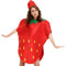 LAANCOO Strawberry Costumes, Fruit Costume Creative Food Costume With Headwear Fun Fruits Frame Outfit Costume For Adults Performance, Holiday, Red