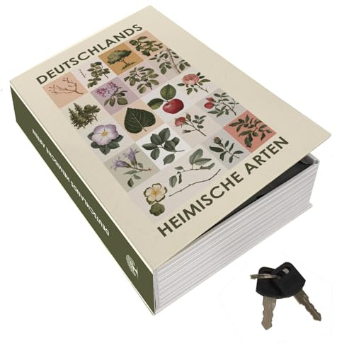 Pflanzenbuch Booksafe L - Deutschlands heimische Arten Buchversteck mit botanischem Thema für Naturfreunde