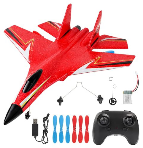 WDKXCN RC Airplane 2 Channe, 2.4GHz Remote Control Airplane with Wheel Landing Gear, Foam RC Plane, Remote Control Plane, Drone Planes for Beginners and Adults, Red