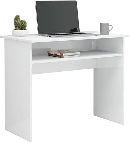 90 cm Schreibtisch Mit Ablage, Moderner Einfacher Computertisch, Laptop-pc-Schreibtisch, Schreibtisch, Schreibtisch, Schreibtisch, Schreibtisch Für Das Schlafzimmer, High Gloss White