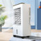GWFBLID Evaporative Air Cooler with Large Water Tank Cooling Fan with 12H Timer 90° Oscillation 4 Ice Boxes 2 Modes 3 Speeds Portable Air Conditioner for Bedoom Home Office Cooling AC Unit