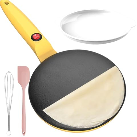 Pancake Maker Tool - Handheld -Kreppkocher, elektrische Griddle -Oberfläche | Schnellheizung mit Nicht -Stick -Teller, kompaktes Frühstücksgerät, kulinarisches Gerät mit Heimszenario