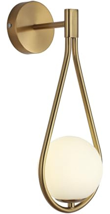 ZTTECH Wandlampe aus Goldmetall mit Mattglas-Globus 120mm G9 Fassung Moderne Wandbeleuchtung für Wohnzimmer, Schlafzimmer, Flur, Treppenhaus, Büro, Bar (1er-Pack)