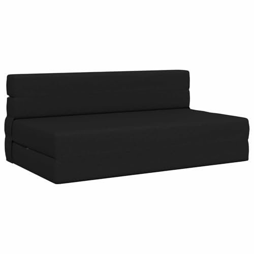 vidaXL Klappsofa Bett Schwarz 152 x 86,5 x 60 cm Stoff, Verstellbares Sofa-Bett, rechteckige umwandelbare Couch, vielseitiges Möbelstück für Schlaf- und Wohnzimmer