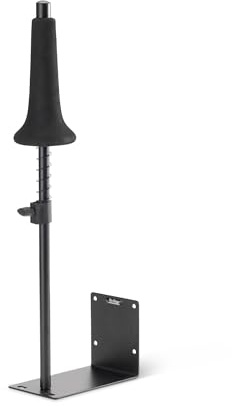 On-Stage Trombone Hanger-Wall-Mount Instrument Stand, Self-Adjusting Spring-Loaded Bell Rest, Height Adjustable, Nonslip Padding, 40 lb Weight Capacity, Installation Hardware Included