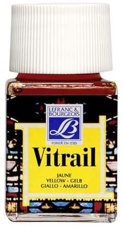 Peinture Vitrail couleur pour verre flacon 50ml N° 199 jaune