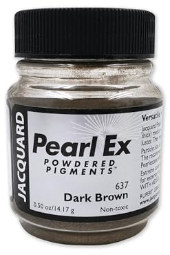 Pearl-Ex Pigment by Jacquard, Creates Metallic or Pearlescent Effect, .5 Ounce Jar, Dark Brown