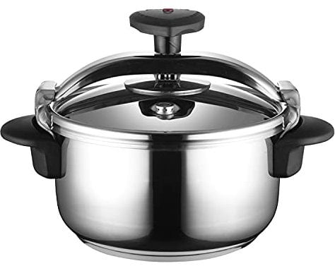 Magefesa Star Recta - Autocuiseur Traditionnel 4L, Acier Inoxydable 18/10, pour Tous Types de Cuisinières, Induction, 3 Systèmes de Sécurité