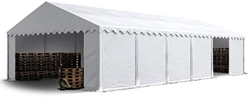 TOOLPORT Tendone deposito 6x12 m PVC 700 N bianco impermeabile tenda capannone tenda di stoccaggio