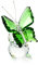 H&D Kristall Fliegend Schmetterling mit Glas Base Figurensammlung Schnitt Glas Ornament Statue Tier Sammler Briefbeschwerer, grün
