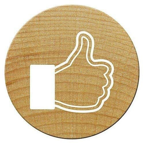 Woodies Mini Facebook Daumen Stempel, Holz, braun, 15 mm