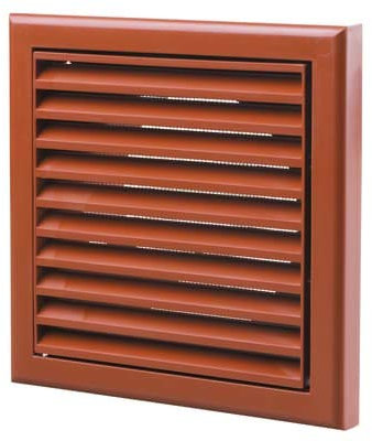 Extractor Fan Wall Terracotta Fixed Louvre Grille Ventilation 4 5 & 6 (4 100mm)