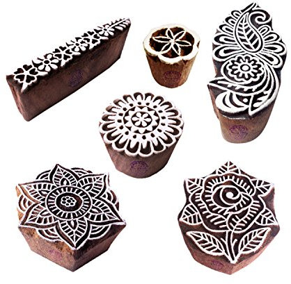 Royal Kraft Schön Designs Rose und Mandala Holz Stempel für Drucken (Set von 6)