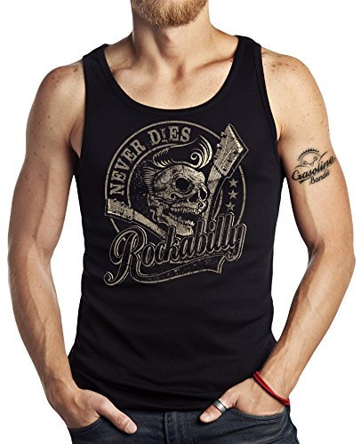 GASOLINE BANDIT Hot-Rod Biker Racer Tank-Top: Rockabilly Never Dies!-XXL