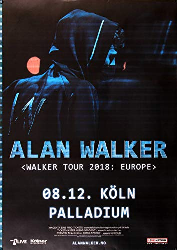 Alan Walker - Walker Tour, Köln 2018 » Konzertplakat/Premium Poster | Live Konzert Veranstaltung | DIN A1 «