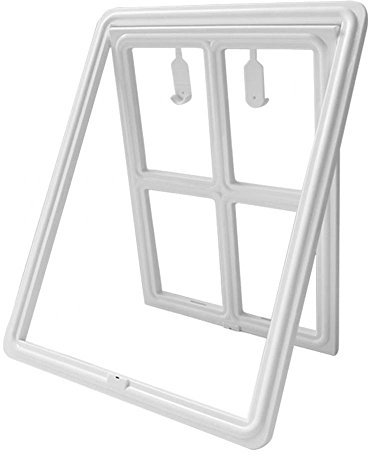 Pet Dog Cat Magnetic Door Flap for Screen Window Door (Large White)