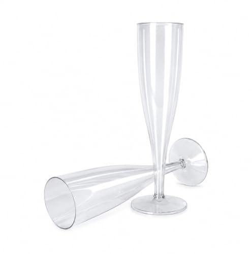 Product Pro 20 x Clear Plastic Prosecco Flutes - 175ml 6oz Capacity