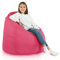 Italpouf Pouf Poltrona Sacco XL, Grande, Per Adulti e Bambini, Per Interni ed Esterni, Pieno di Pallini di Polistirolo, Sfoderabile, Rivestimento Lavabile, Impermeabile, Certificato, Rosa
