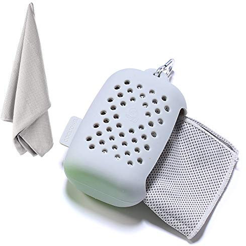EasyULT kühlendes Handtuch, Kühltuch Kühlhandtuch, Mikrofaser Handtücher Schnelltrocknend Sporthandtuch Strandhandtuch Reisehandtuch für Fitness Gym Yoga and Outdoor Sports-Grau