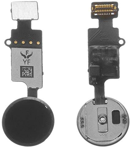 Flex Cable Repair Parts Replacement compatible with iPhone 7, iPhone 7 Plus, iPhone 8, iPhone 8 Plus, (Home button, black, without fingerprint recognition (without Touch ID), with plastic, YF 3.0)