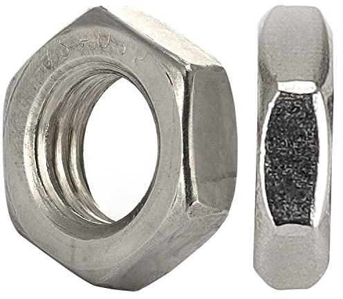 OPIOL QUALITY® 4 Stück Sechskantmuttern M12 niedrige Form DIN 439 aus Edelstahl A2 V2A Flachmuttern halbe Mutter Halbmuttern