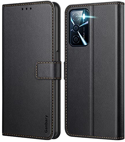 Ganbary Funda Compatible con OPPO A54S/A16/A16S, Funda Tapa Libro Movil Carcasa PU Cuero para OPPO A54S/A16/A16S [Ranura para Tarjeta] [Cierre Magnético][Función de Soporte], Negro