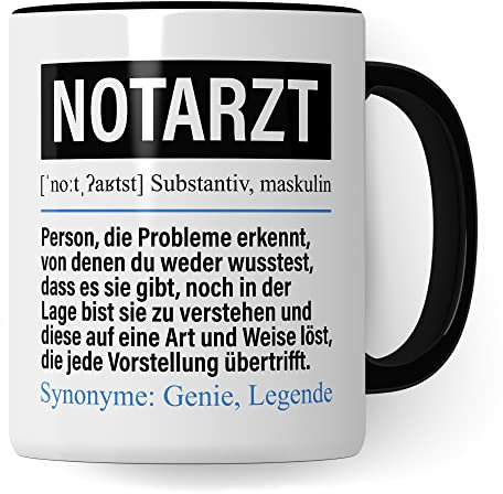 Tasse Notarzt lustig, Notarzt Geschenk Beruf, Spruch Kaffeebecher Notärzte Mehrzahl Geschenkidee, Beruf Kaffee-Tasse Teetasse Becher