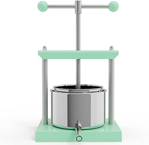 EJWOX Green Cheese Tincture Herb Fruit Wine Manual Press - 0.8 Gal Stainless Steel Press Machine for Juice, Vegetable, Wine, Olive Oil