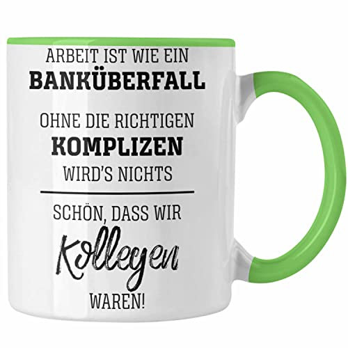 Trendation - Jobwechsel Tasse Geschenk für Kollegen Kollegin Abschied Abschiedsgeschenk Neuer Job Kaffeetasse Geschenkidee (Grün)