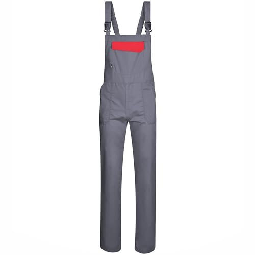BWOLF Delta Salopette da Lavoro Uomo Salopette Lavoro Uomo Cotone/Poliestere 5 Tasche Posteriori, Grigio., M