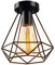 iDEGU Industrielle Deckenleuchten Retro Deckenlampe aus Eisen 20cm Lampenschirm in Käfig Design Vintage Pendelleuchte E27 Beleuchtung Kronleuchter für Wohnzimmer, Schlafzimmer, Café, Bar (Schwarz)