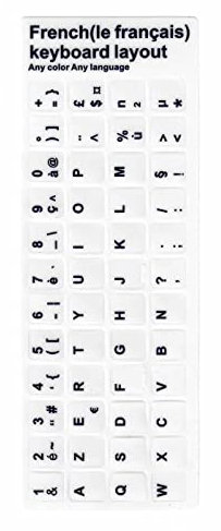 Autocollant de Remplacement français pour Clavier de Couleur Blanche, respectueux de l'environnement, respectueux de la Peau, résistant à la poussière, pour la Maison, Les Voyages,(Blanc français)