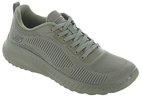 Skechers Bobs Squad Chaos Face Off Damen Sportschuhe, Olive Engineered Knit, 38 EU