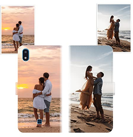 Sunrive Personalisierte hülle kompatibel mit LG K20 Handyhülle Benutzerdefiniert,Schutzhülle Lederhülle handykette universal Etui mit Eigenem Foto Bild Text Individuelle