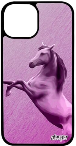 utaupia Coque pour Apple iPhone 13 Mini Silicone Cheval Etui Design 256 Go Animaux Noir Texture Poney Effet Rose Animal Equitation Poulain