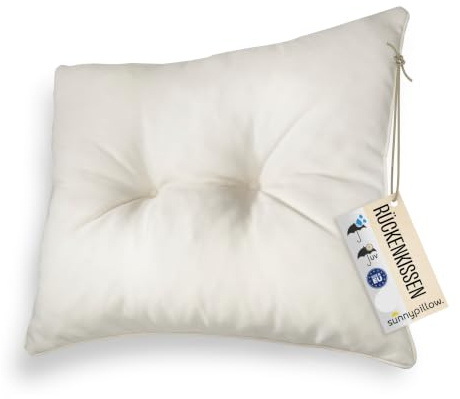 sunnypillow Polster für Gartenmöbel - Rückenkissen 60 x 40 cm für Rattanmöbel - Lounge Kissen Outdoor, wasserdicht, UV-lichtecht - Gartenpolster, Polsterauflagen auf Rattansessel, Stuhl - Ecru