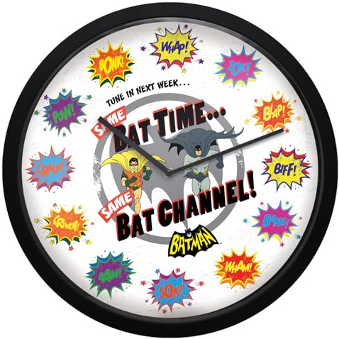 DC Batman BAT TIME Wall Clock – 30.5cm Glass Face, Aluminium Hands, Officially Licensed Collectible for Fans