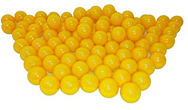 100 Bio Bällebad Bälle aus nachwachsenden Zuckerrohrrohstoffen (8cm Ø, Gelb 33)