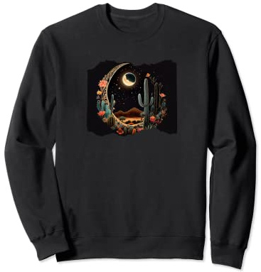 Ilustración de flores de cactus de luna Sudadera