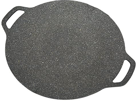 TUORE Poêle à Griller Coréenne, Plaque Chauffante Coréenne à Texture Striée, Poignées Doubles en Aluminium moulé Sous Pression Solide pour le Camping (30cm)