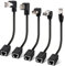 Cat 6 Ethernet Extension Cable 5 Pack，Multiple Angles（UP/Down/Left/Right/Straight）, Cat6 RJ45 Network LAN Patch Cord Adapter, FTP Shielded Male to Female Connector, Supports CAT5E/CAT5-0.6 Feet