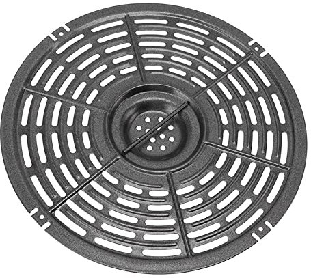 Air Fryer Replacement Grill Pan Parts, 304 Stainless Steel Air Fryer Grill Crisper Plate Tray Crisper Tray with Handle Oil Brush and 8 Fittings Nonstick Air Fryer Grill Plate (22CM)