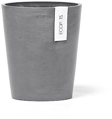 Ecopots Blumentopf Morinda für Orchideen - grau - Durchmesser Ø 17 cm rund - mit Wasserablauf - Pflanzentopf aus Recycling Kunststoff - modern für Indoor und Outdoor