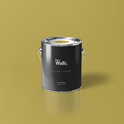 New Walls Premium Wandfarbe Grün, Pistazie Liquid Luxury Dispersionsfarbe für Innenräume – 2,5 L