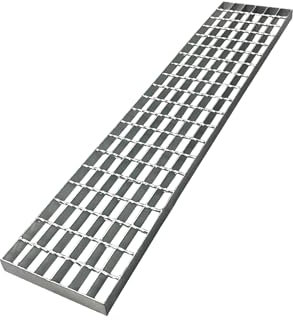 Natotela Rejilla de acero galvanizado para zanja de 100 x 20 cm, rejilla de drenaje de canal de metal, clase B125 para exteriores, cubierta de drenaje de canal resistente para garaje, estacionamiento