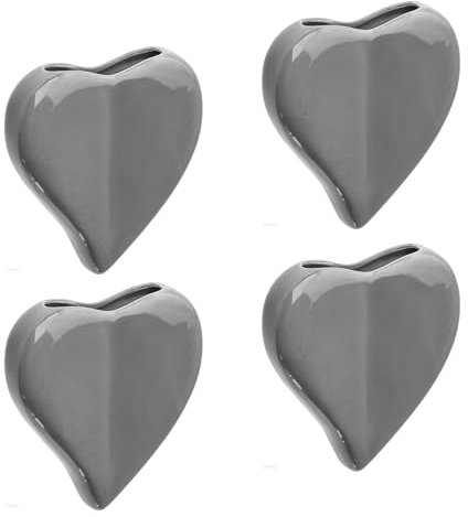 Herz Luftbefeuchter 4-teiliges Set aus Keramik zur Befestigung am Heizkörper Heizung grau Wasserverdunster Diffuser a1510